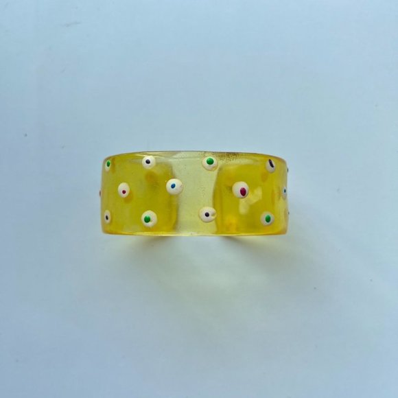 Vintage Celluloid Polkadot Bangle - Picture 2 of 3